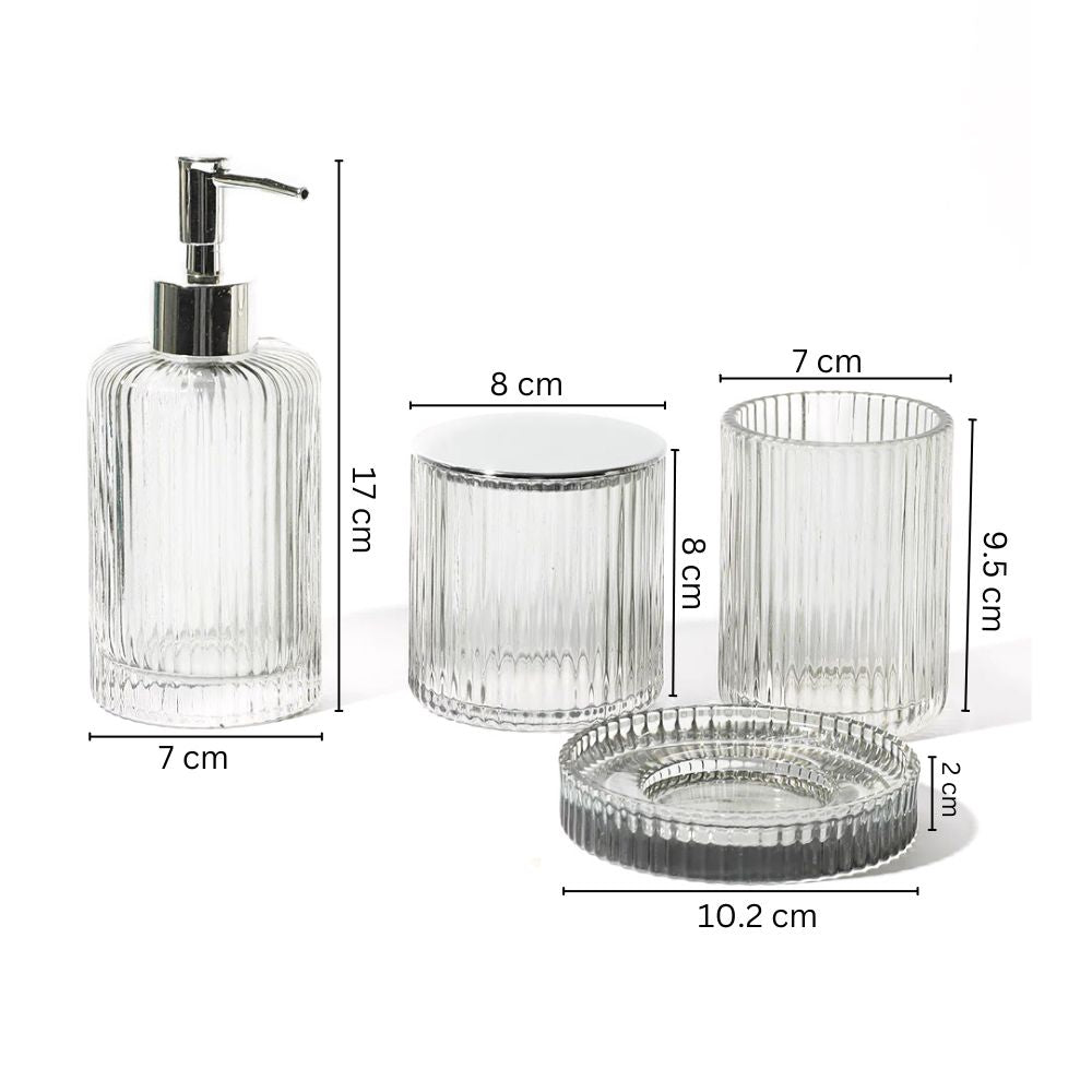 Claro 4-piece Glass Bathroom Set - Smokey Grey