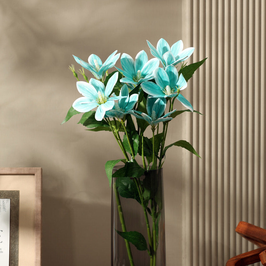 Clematis Faux Stem - Turquoise
