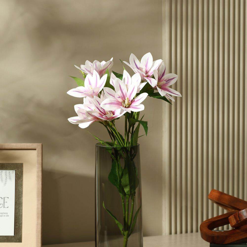 Clematis Faux Stem - White Purple