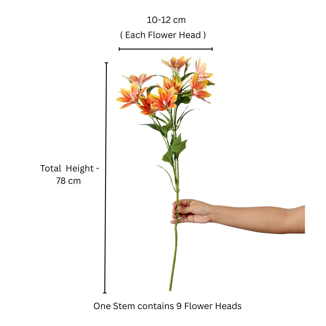 Clematis Faux Stem - Sunset Orange