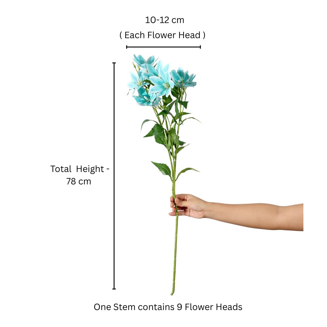 Clematis Faux Stem - Turquoise