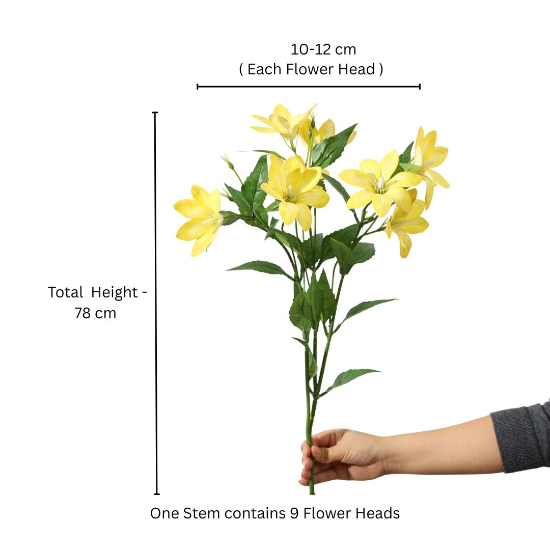 Clematis Faux Stem - Yellow White