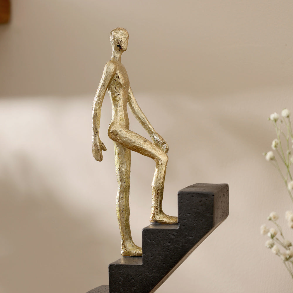 Climber on Steps Sculpture Medium
