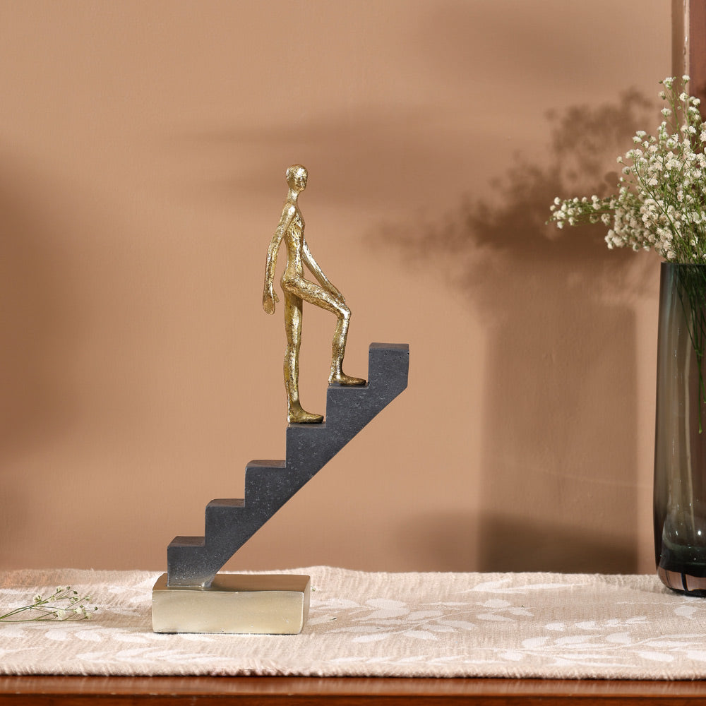 Climber on Steps Sculpture Medium
