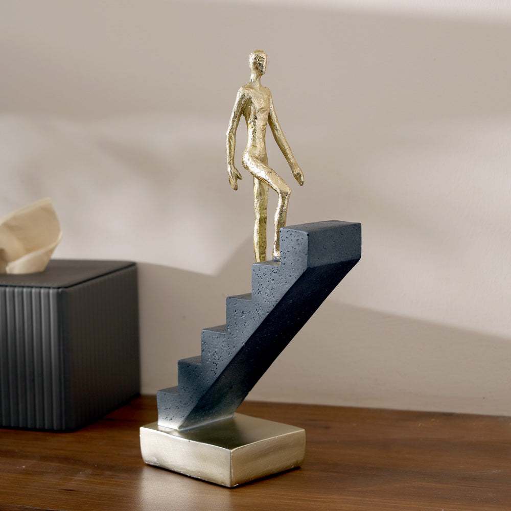 Climber on Steps Sculpture Medium