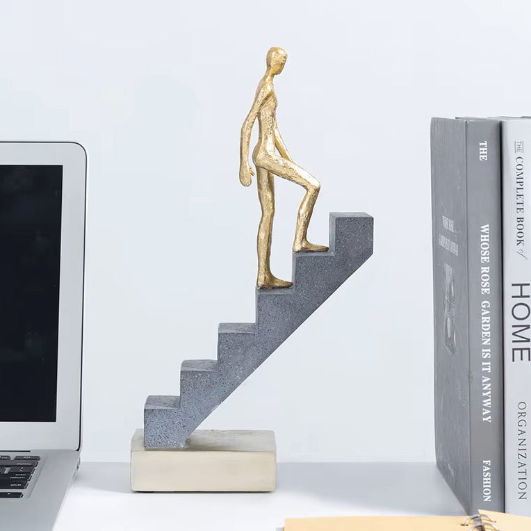 Climber on Steps Sculpture Medium