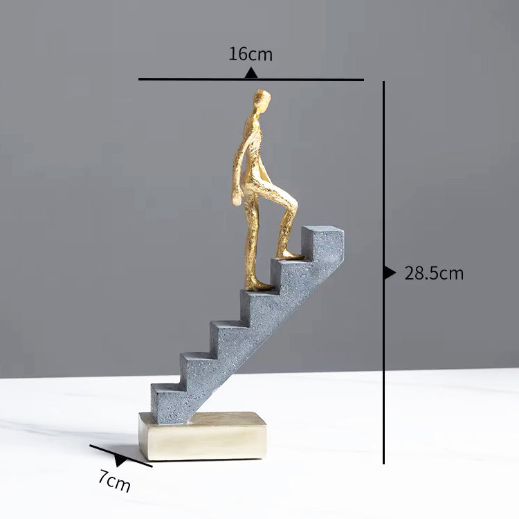 Climber on Steps Sculpture Medium