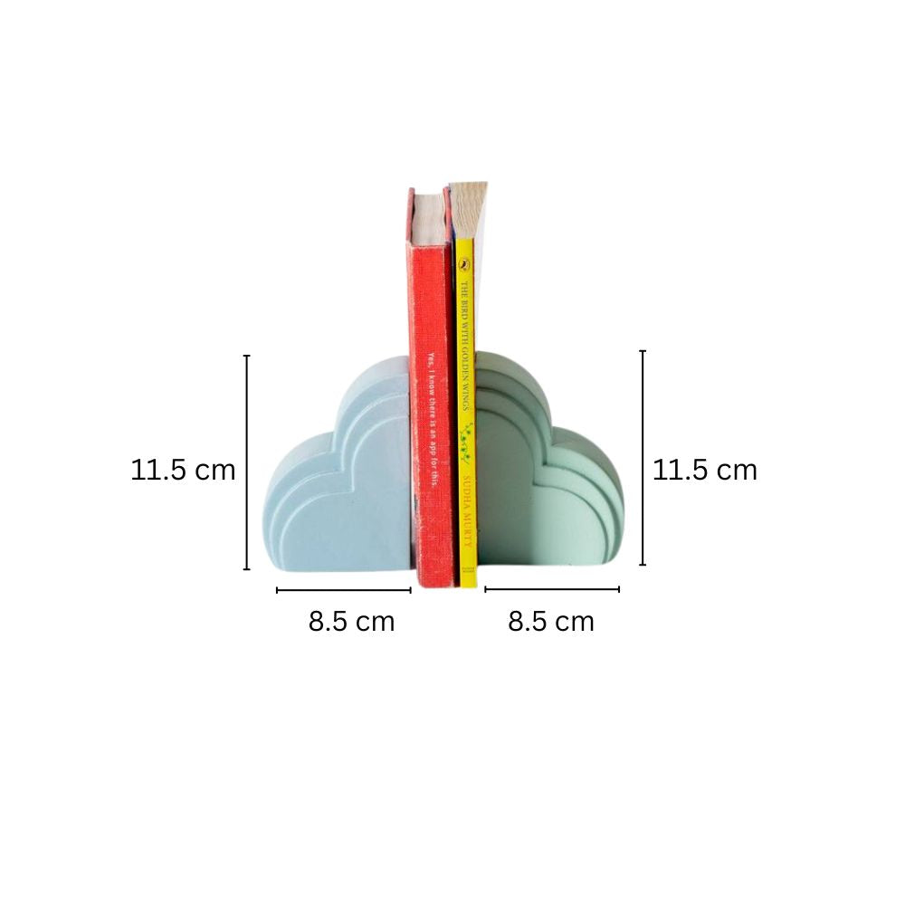 Cloud Bookends, Set of 2- Powder Blue & Green