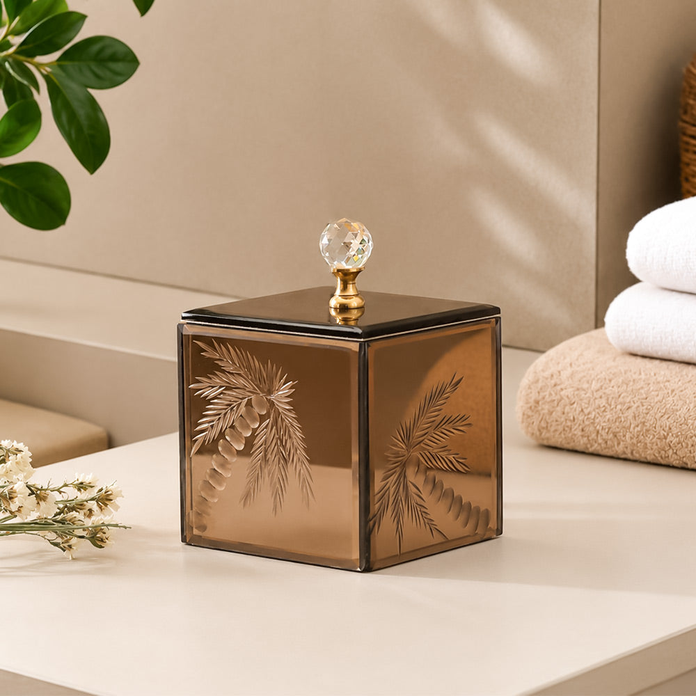 Coco Glass Storage Jar - Mirrored Bronze