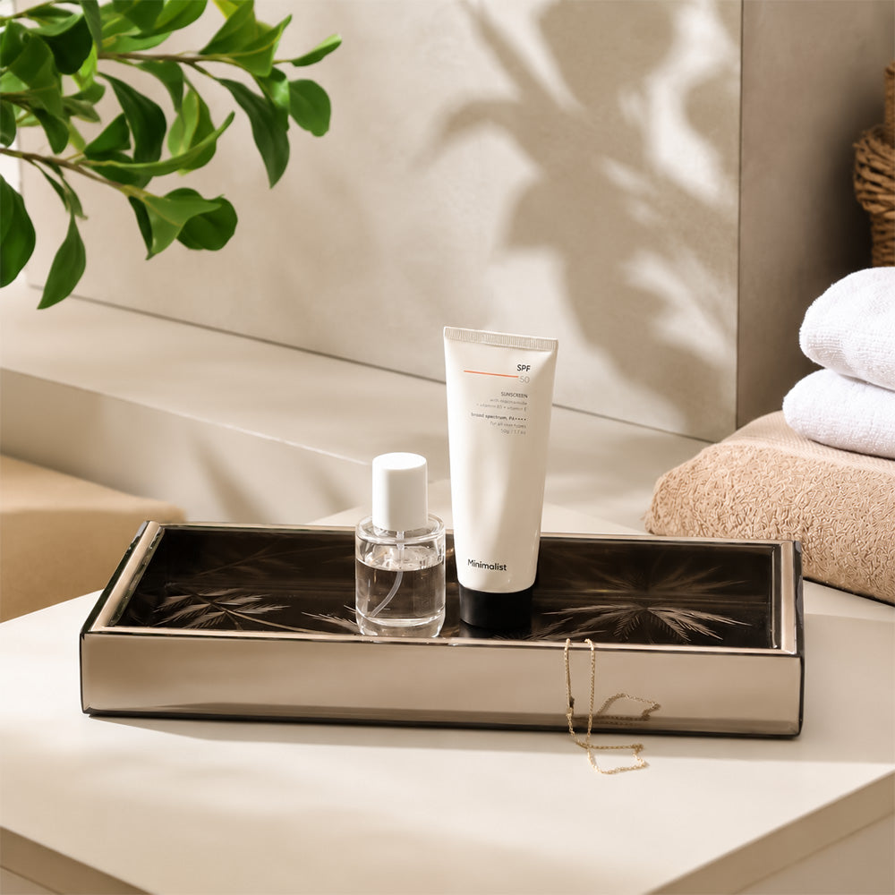 Coco Glass Vanity Tray - Mirrored Bronze