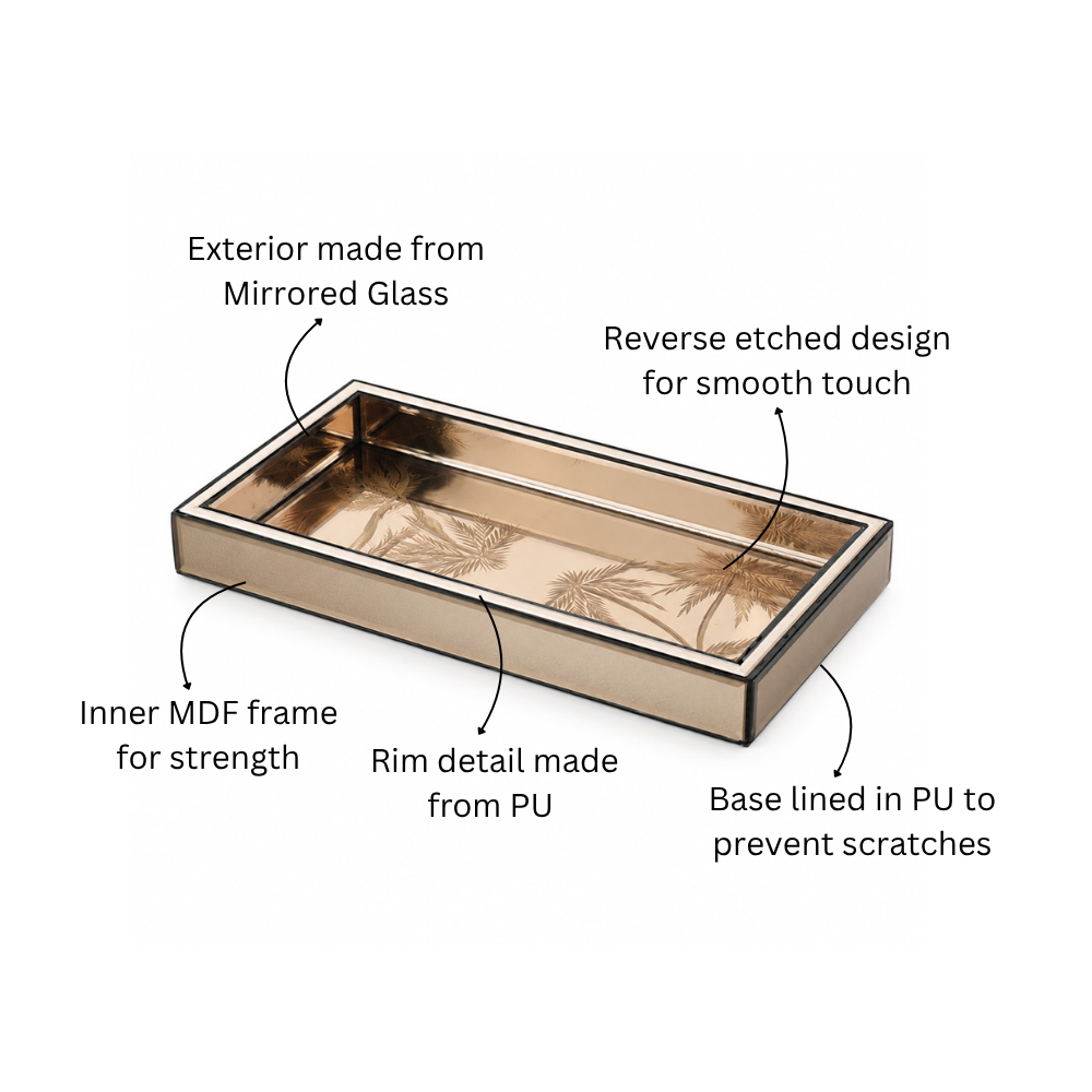 Coco Glass Vanity Tray - Mirrored Bronze