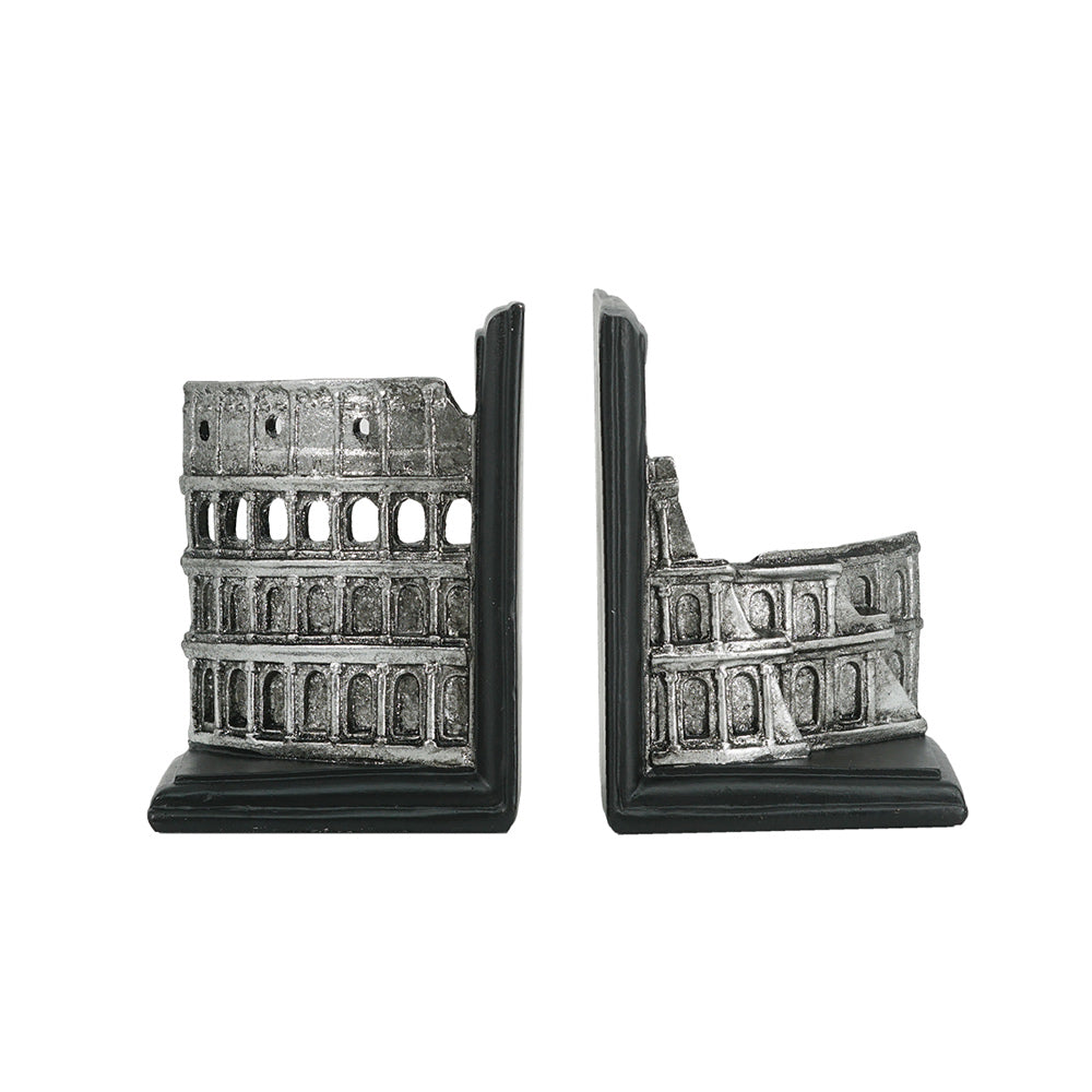 The Colosseum Bookends, Set of 2 - Silver Grey