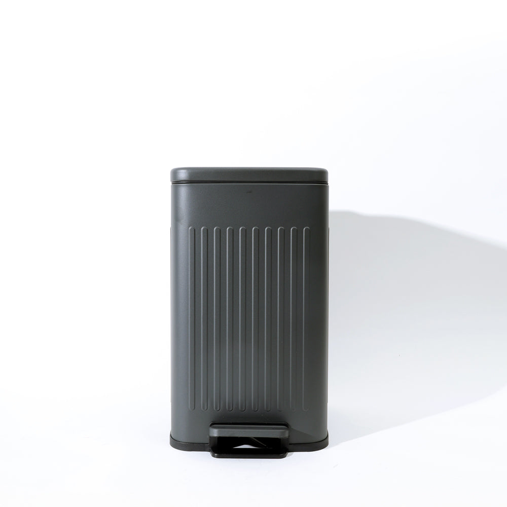 Lines Square Pedal Bin 8L - Dark Grey