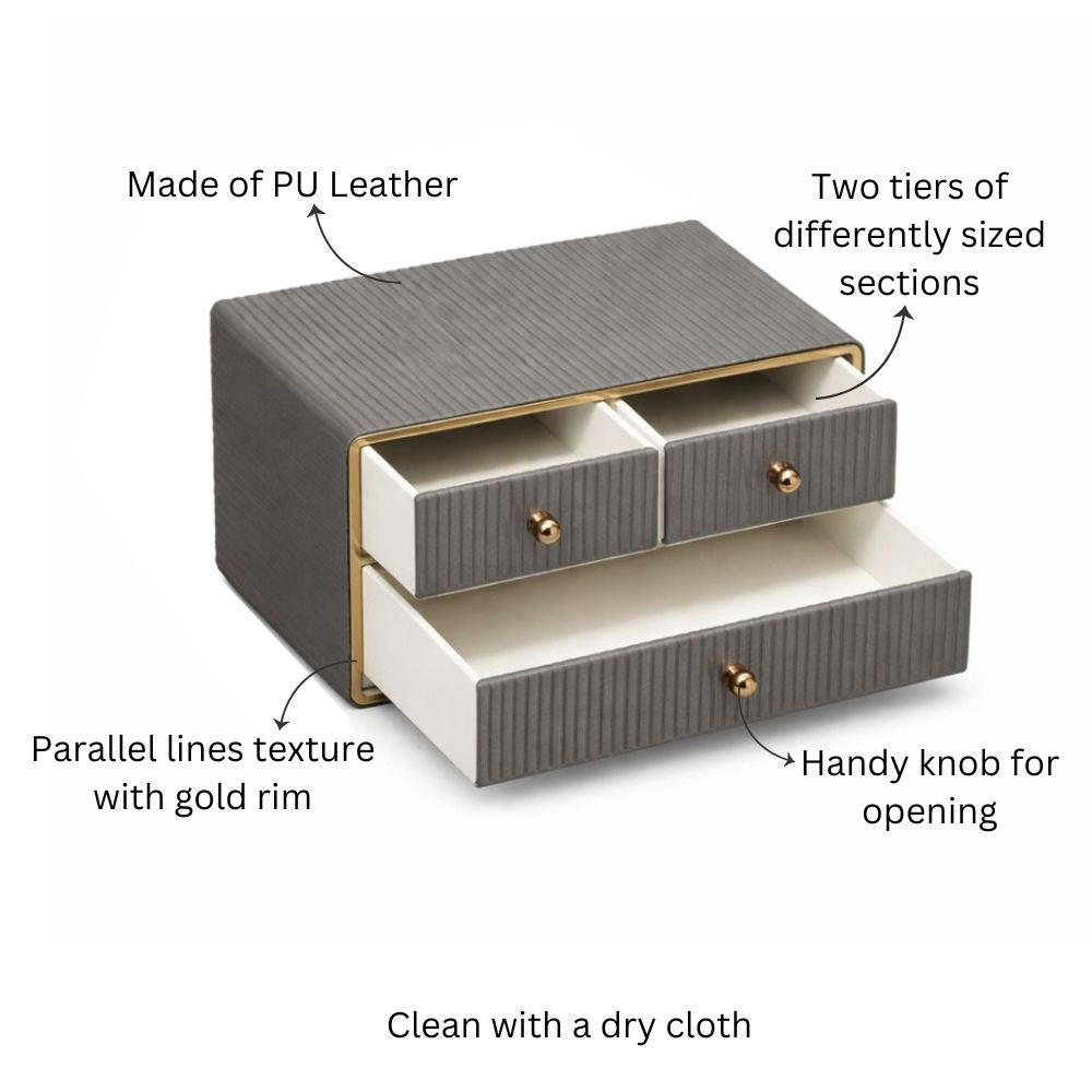 Columns Organiser with Drawers - Dark Grey
