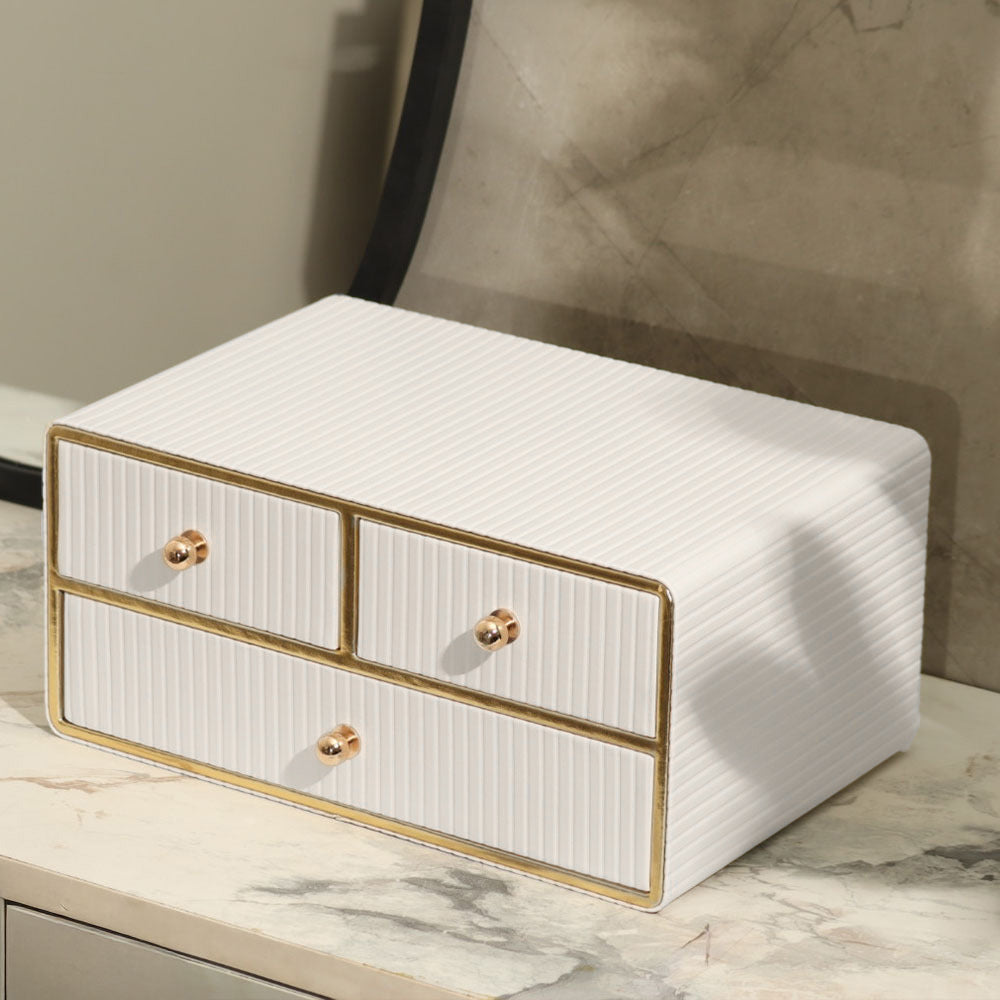 Columns Organiser with Drawers - Ivory