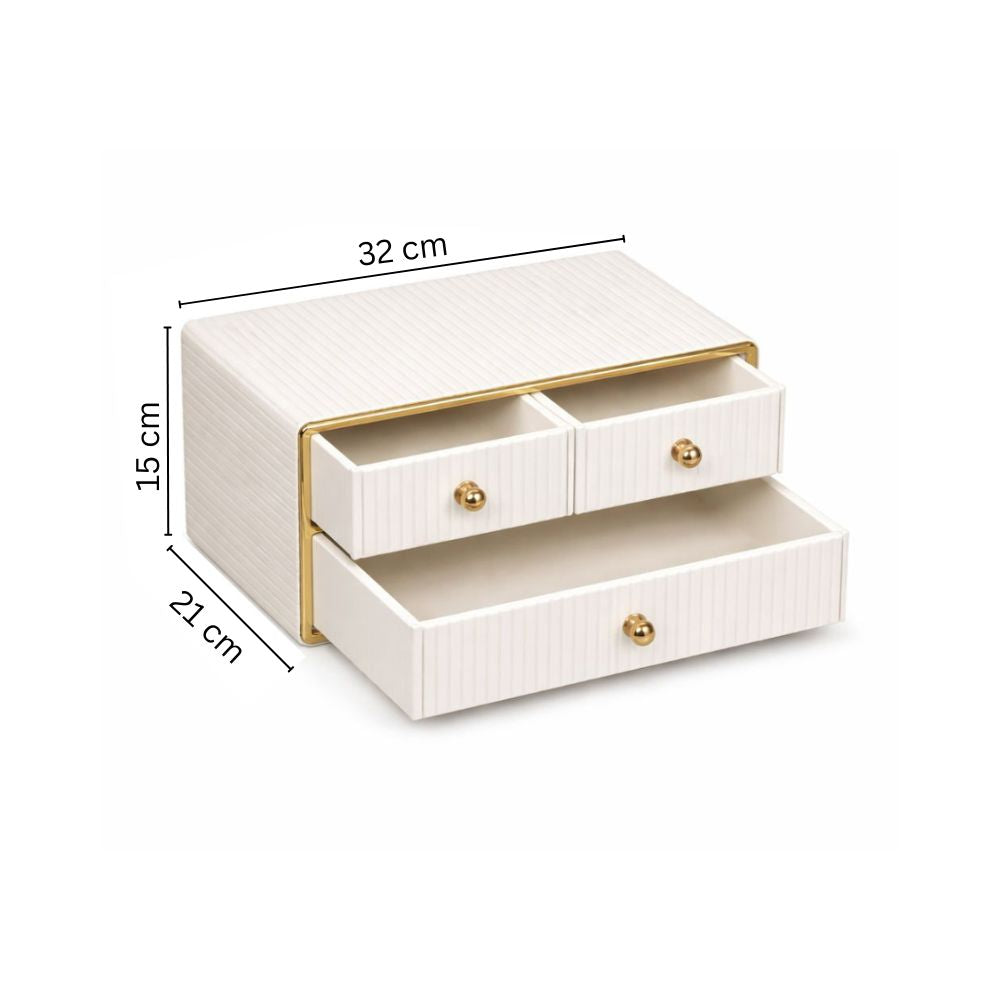 Columns Organiser with Drawers - Ivory