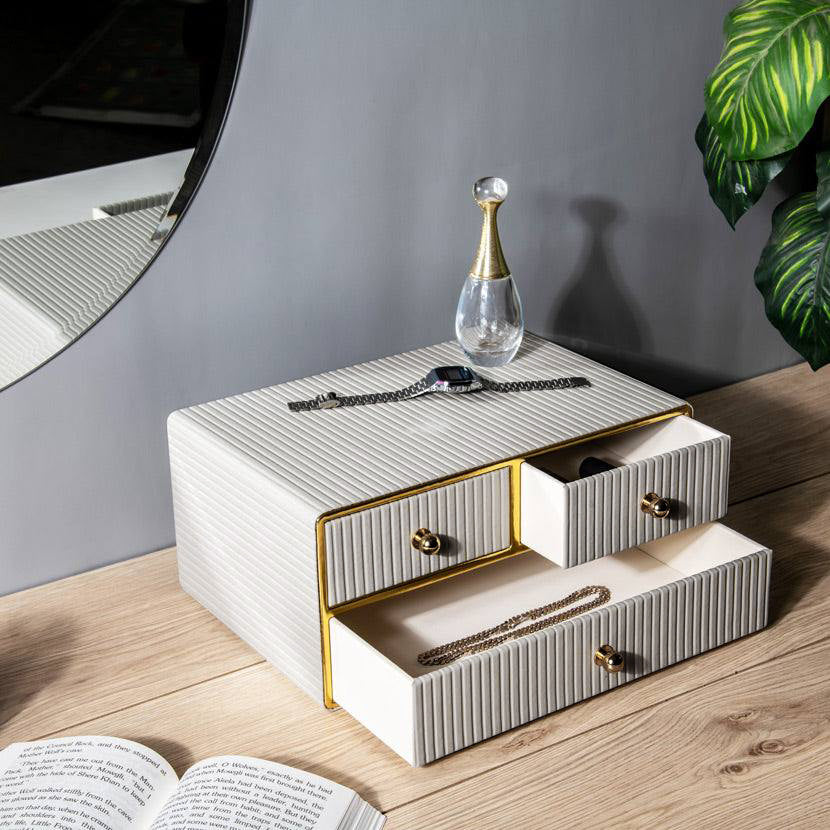 Columns Organiser with Drawers - Light Grey
