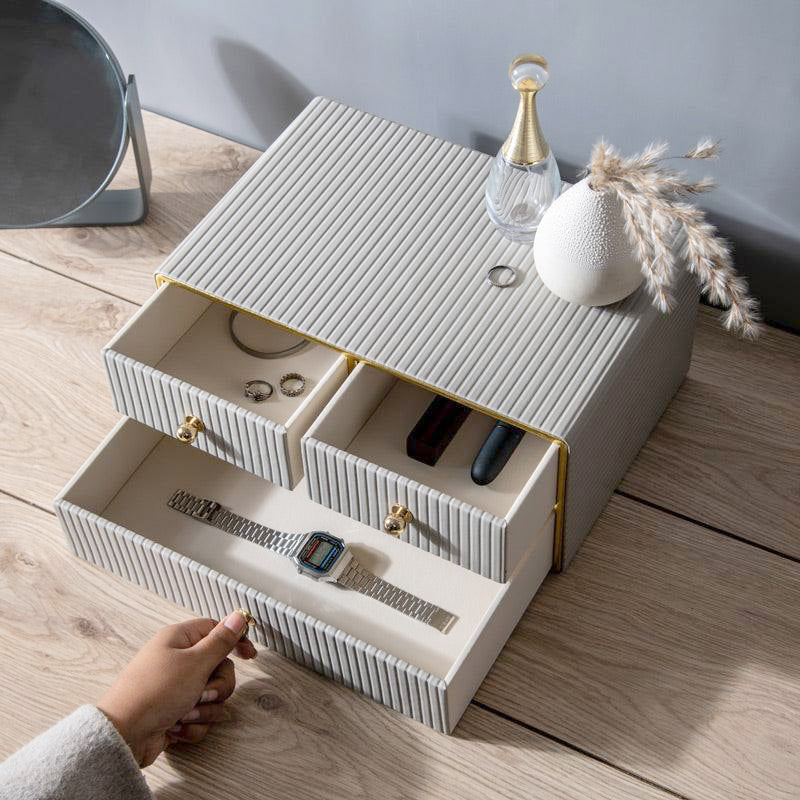 Columns Organiser with Drawers - Light Grey