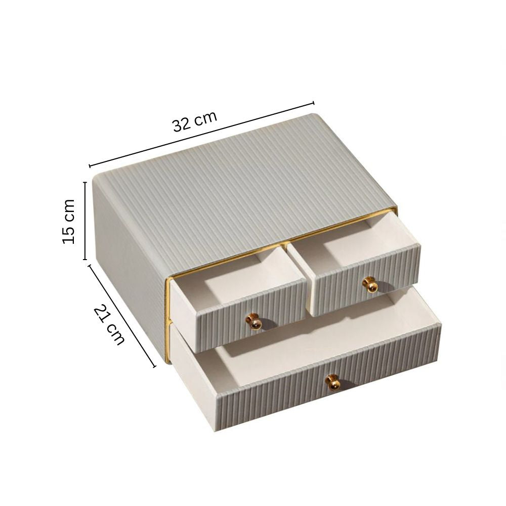 Columns Organiser with Drawers - Light Grey