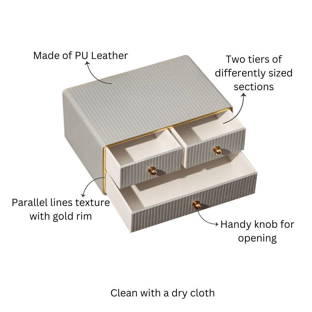 Columns Organiser with Drawers - Light Grey