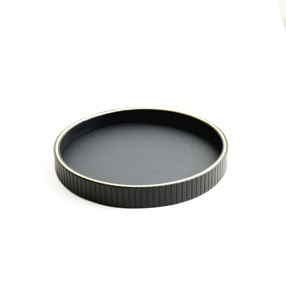 Columns Round Vanity Tray - Black