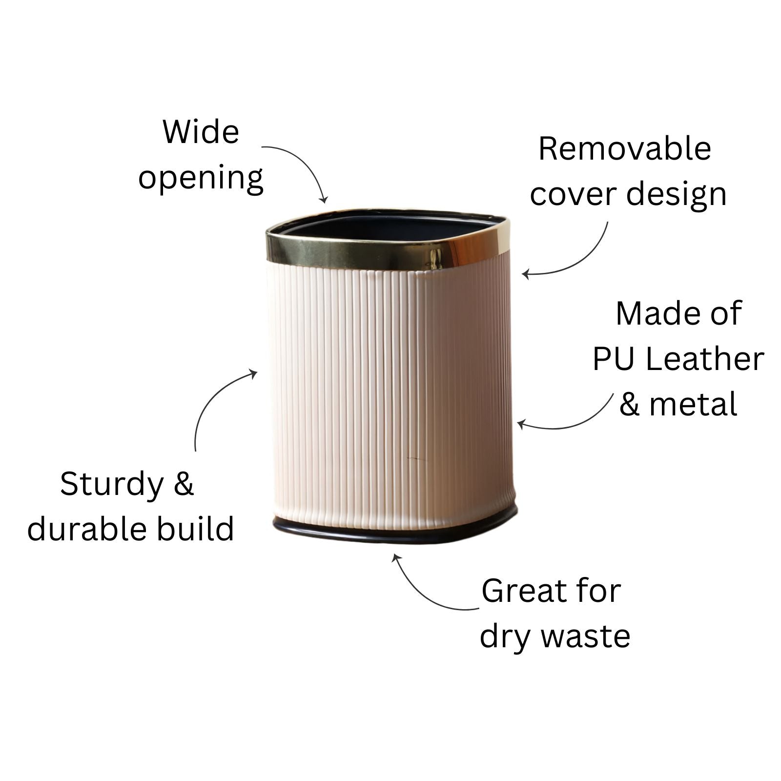 Columns Sqround Waste Bin 12L - Taupe & Steel