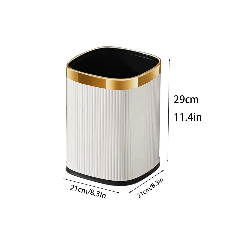 Columns Sqround Waste Bin - Ivory & Gold
