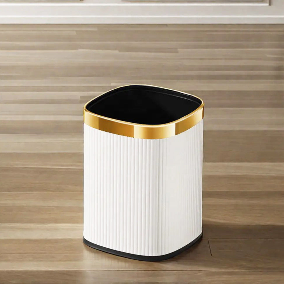 Columns Sqround Waste Bin - Ivory & Gold