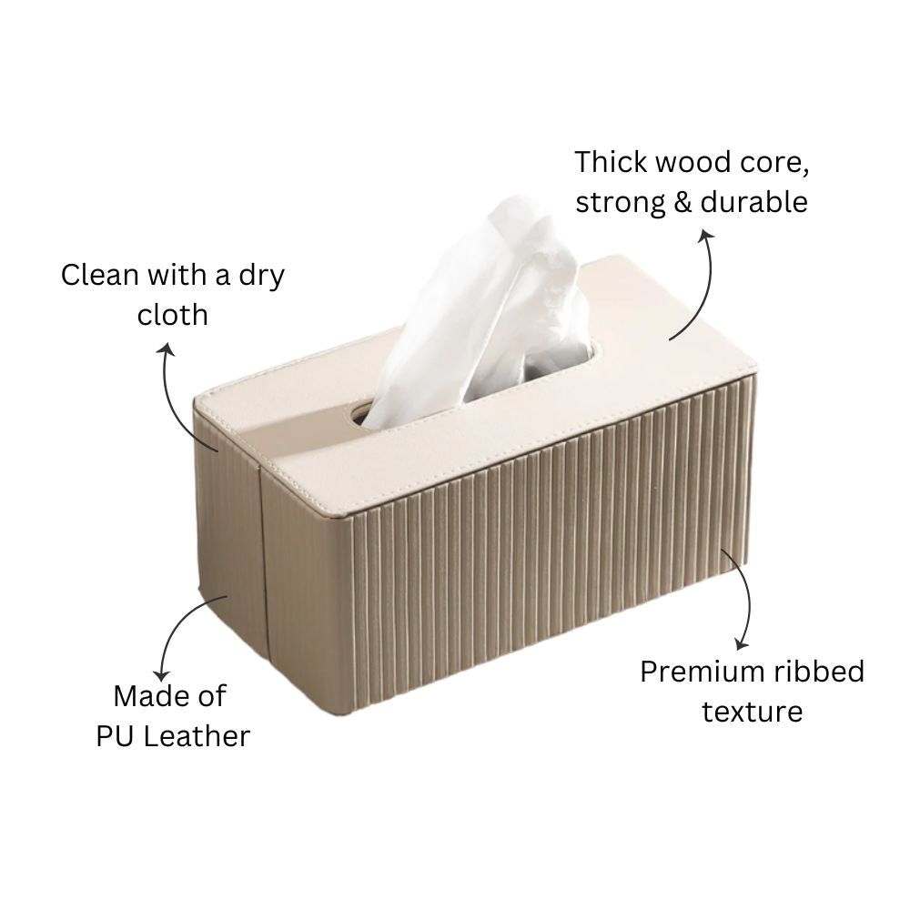 Columns Tissue Box Holder - Taupe