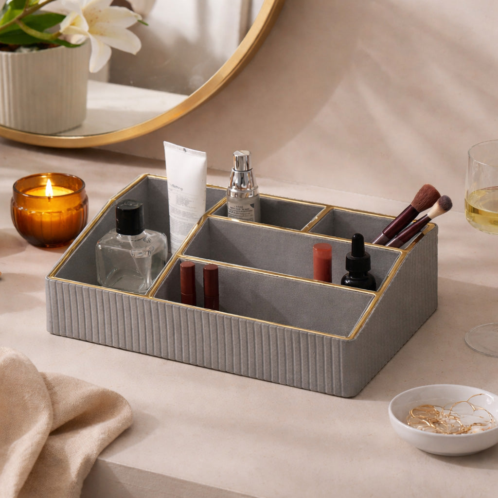 Columns Cosmetics Organiser - Light Grey