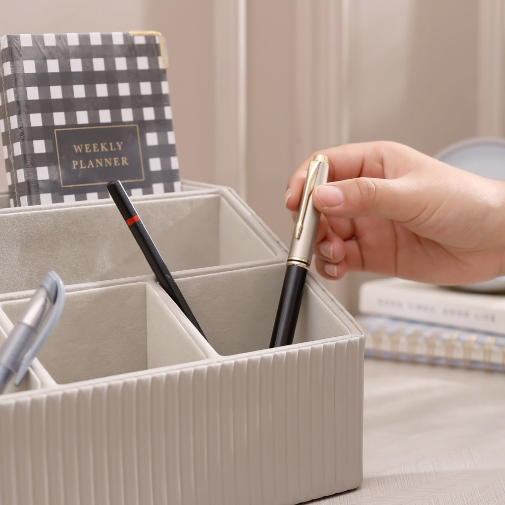 Columns Desk Organiser - Light Grey