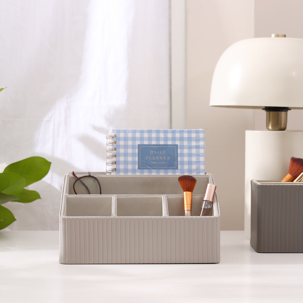 Columns Desk Organiser - Light Grey