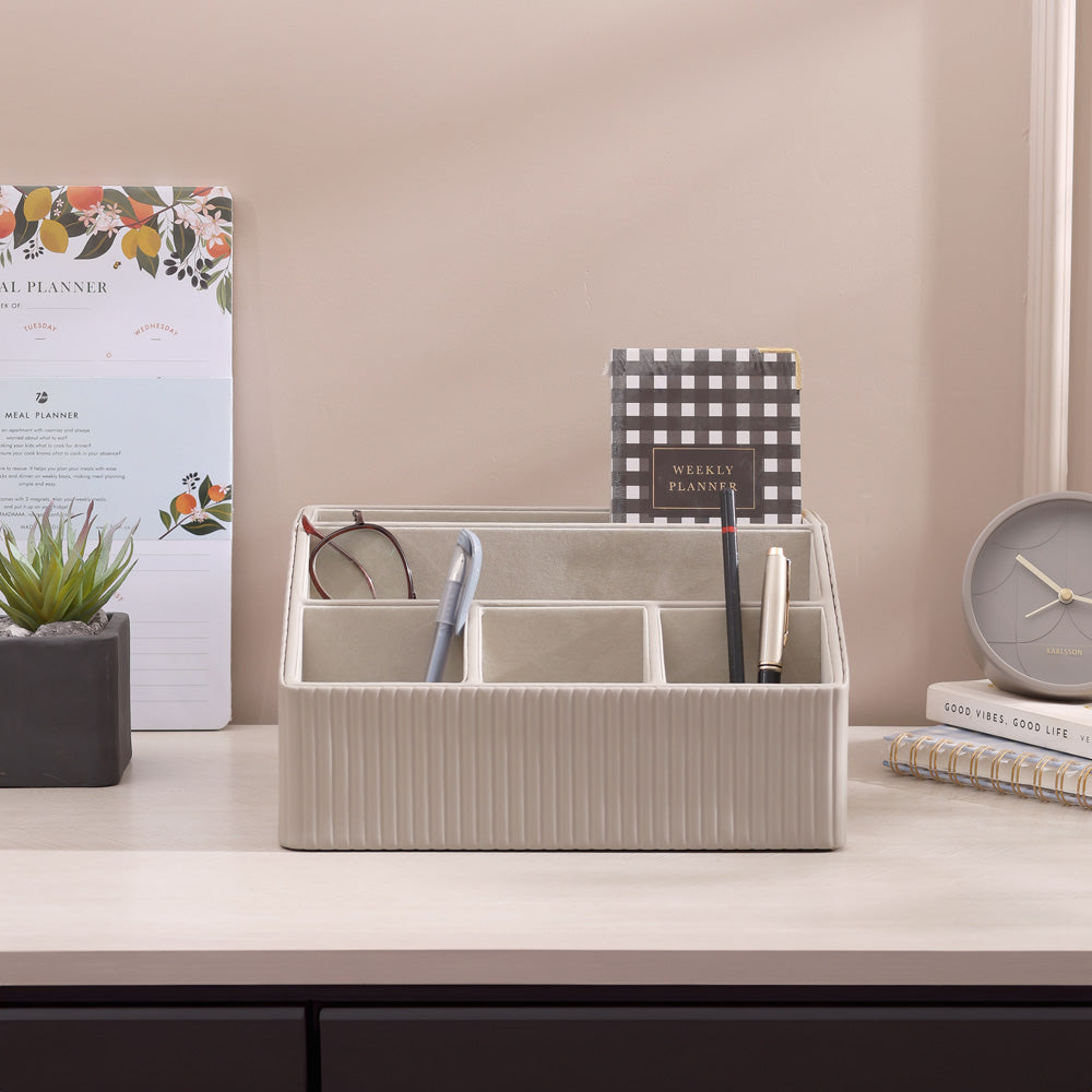 Columns Desk Organiser - Light Grey