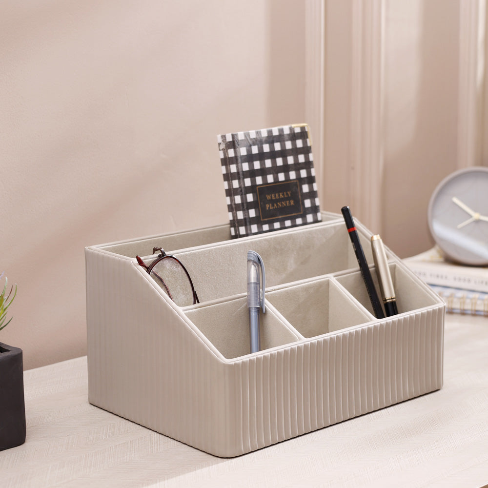 Columns Desk Organiser - Light Grey