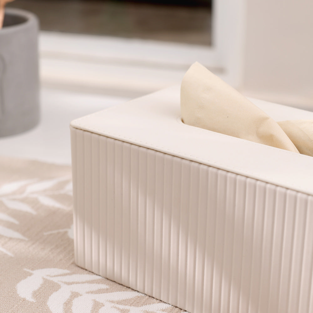 Columns Tissue Box Holder - Ivory