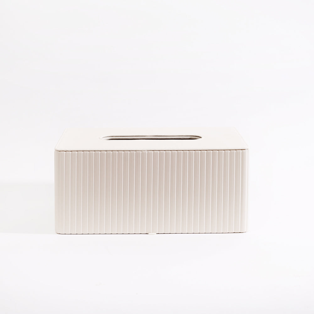 Columns Tissue Box Holder - Ivory