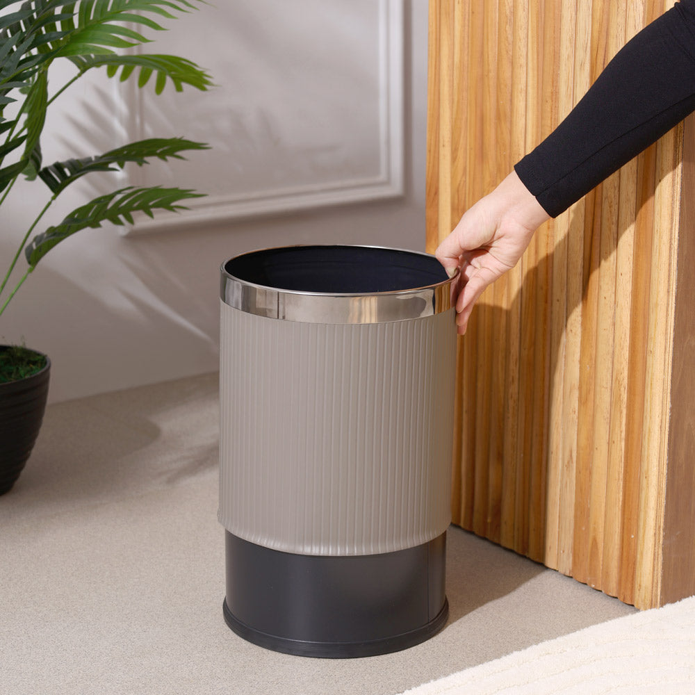 Columns Waste Bin 10L - Dark Grey & Dark Steel