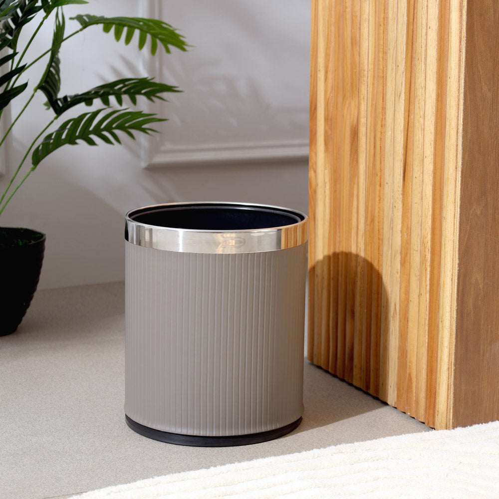 Columns Waste Bin 10L - Dark Grey & Steel