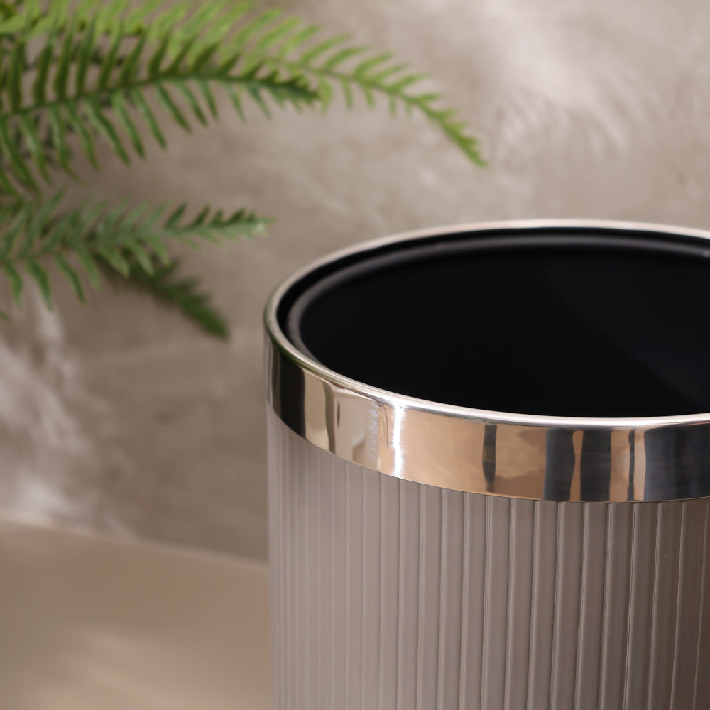 Columns Waste Bin 10L - Dark Grey & Steel