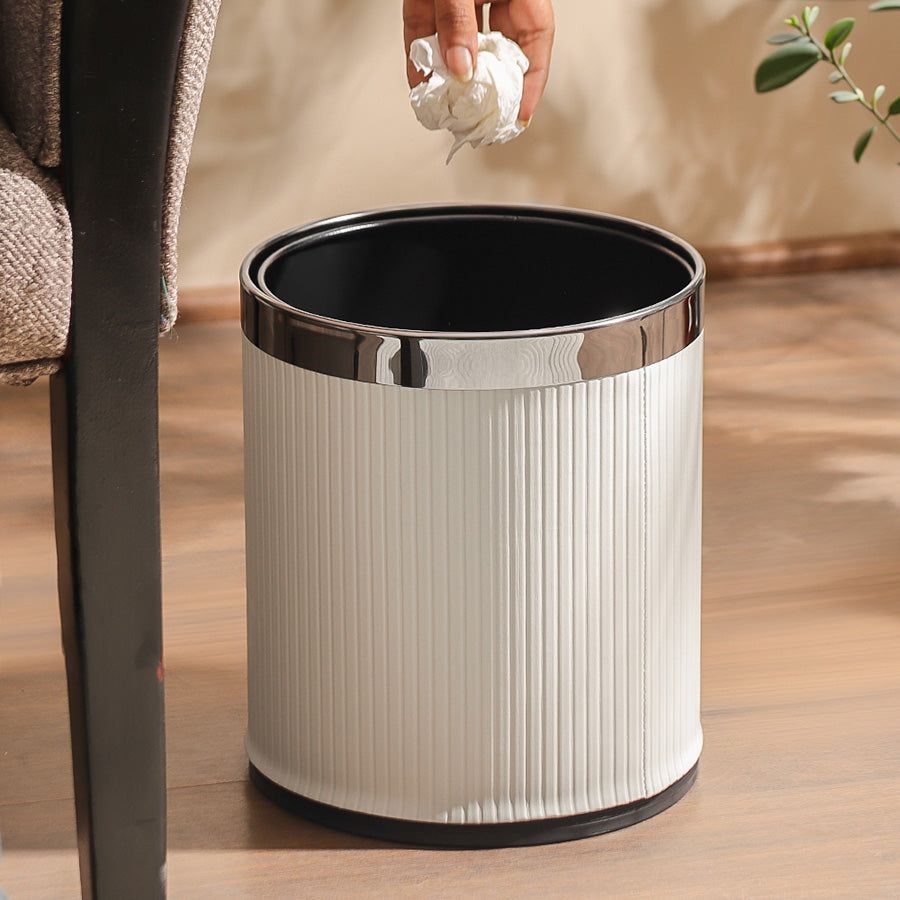 Columns Waste Bin 10L - Ivory & Dark Steel