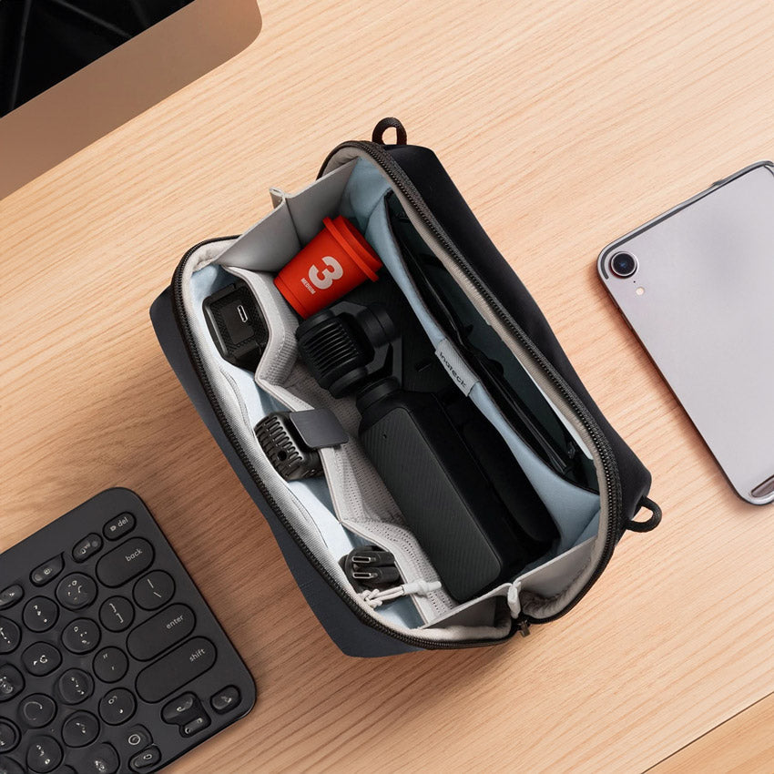 Portable Tech Pouch - Black Grey