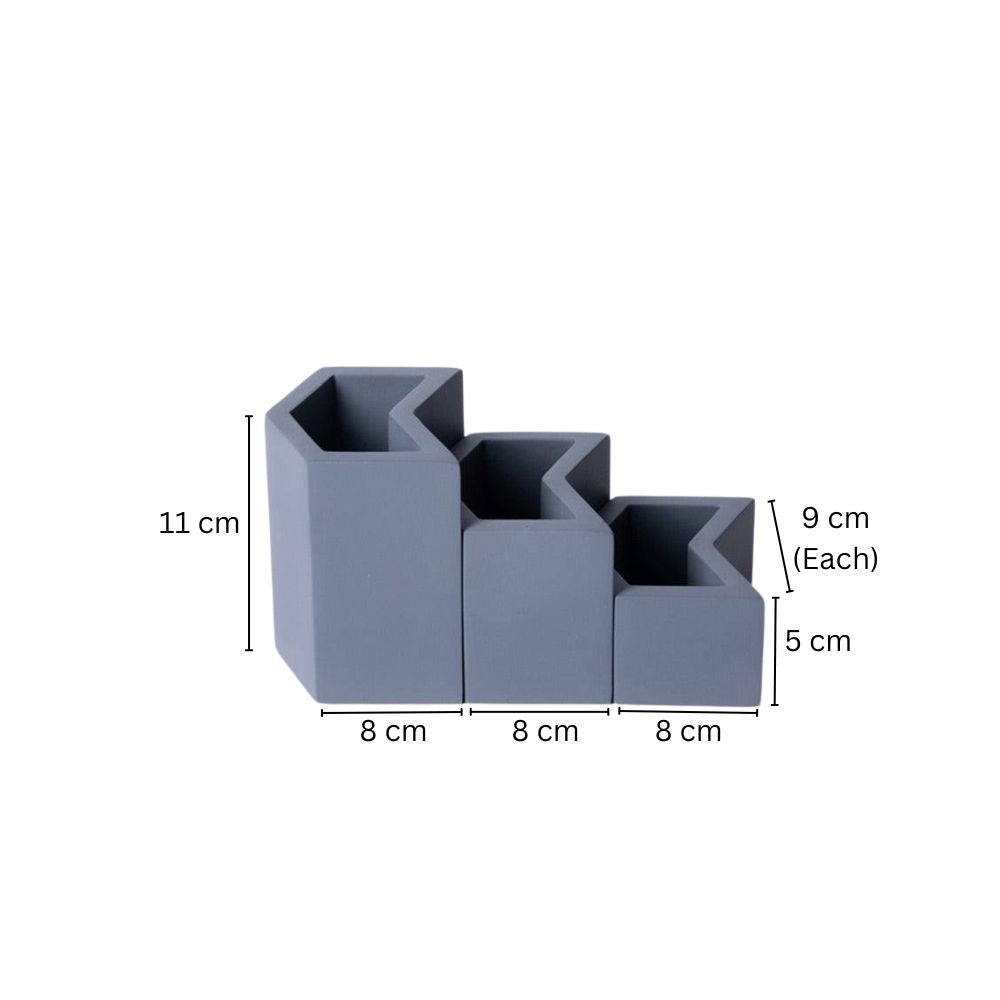 Concrete Tier Desk Organisers - Steel Grey