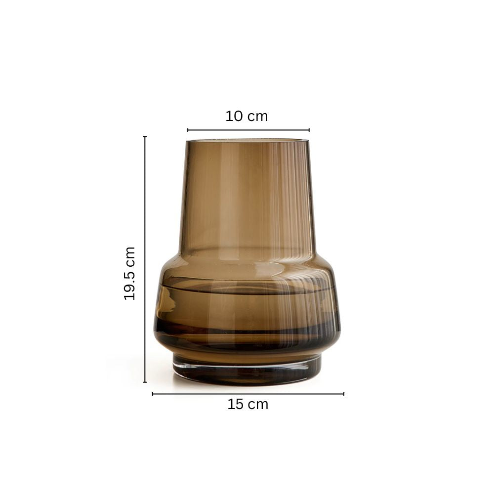 Cono Glass Vase - Walnut Brown