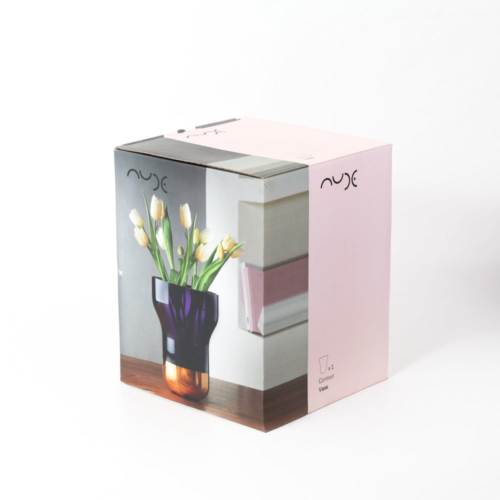 Contour Glass Vase Medium - Purple Gold