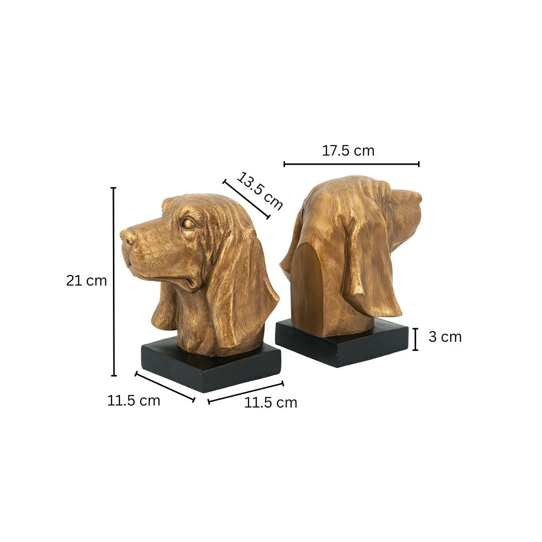 Beagle Bookends, Set of 2 - Bronze