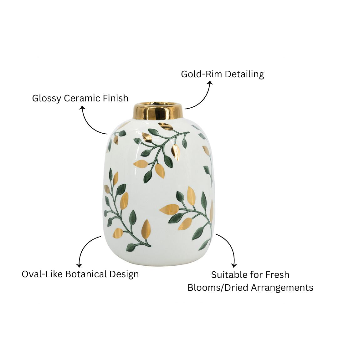 Ceramic Vase - Ash Leaves