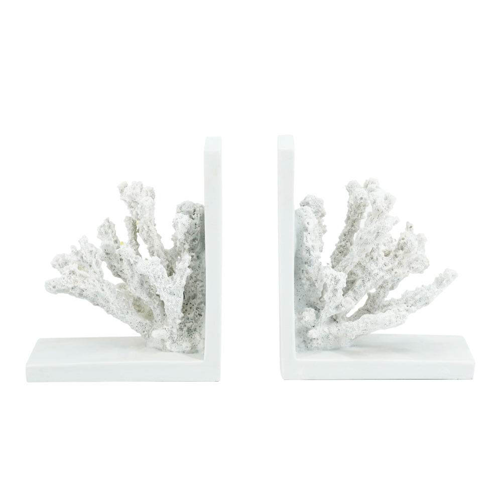 Coral Bookends, Set of 2 - White