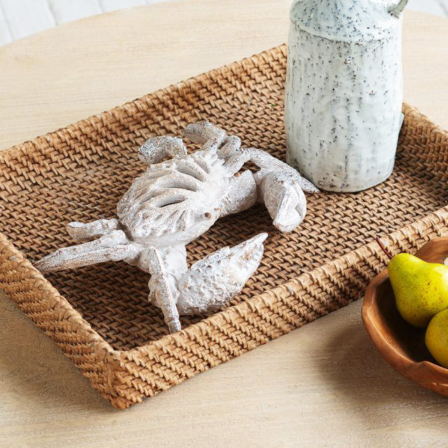 Coral Crab Sculpture Medium - Vintage White