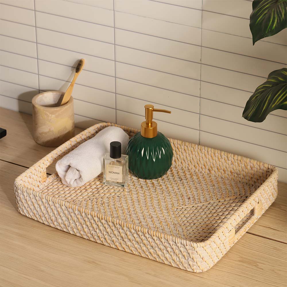 Corda Rattan Tray Large - Birch