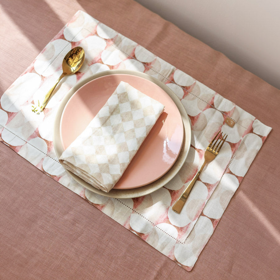 Cove Rectangular Placemats, Set of 2 - Blush